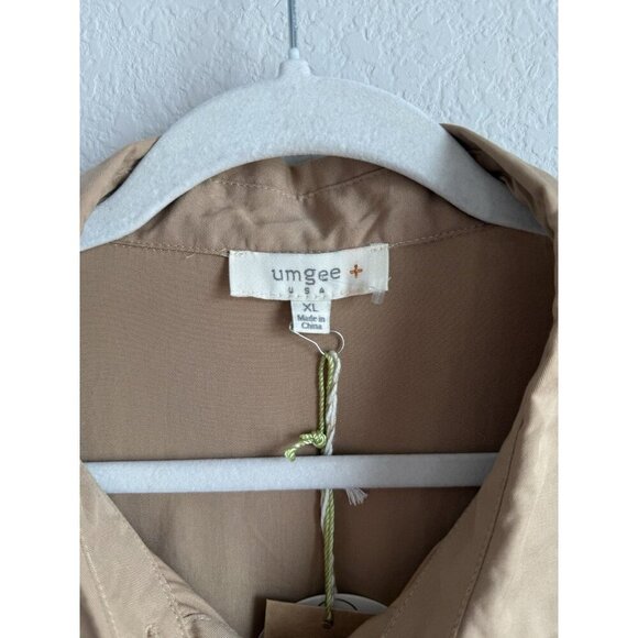 Umgee Women’s Taupe Button Drawstring Waist Cuffed Hem Romper Plus Size XL NEW - Picture 6 of 13